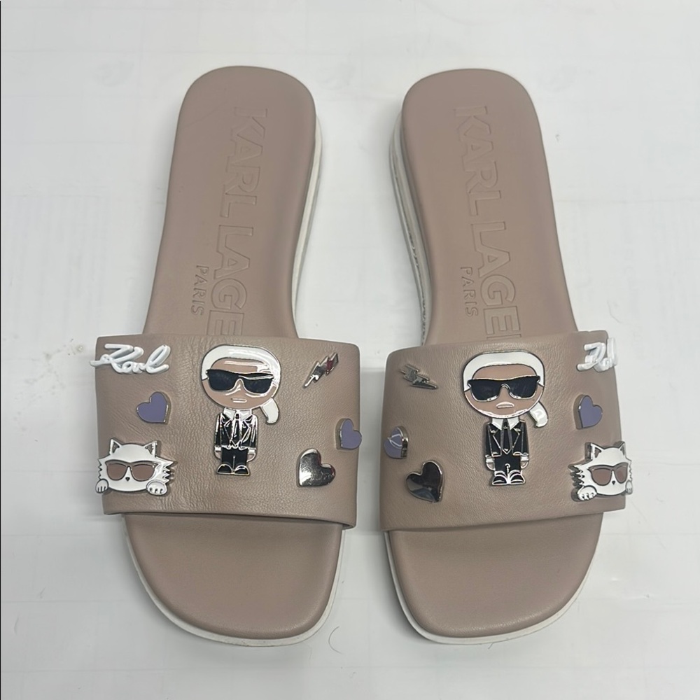Karl Lagerfeld Tan Jeslyn Sandals with Modern Design